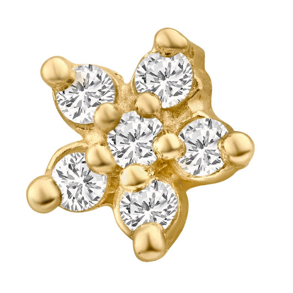 Lab Grown Diamond Nose Ring in 14KT Yellow Gold