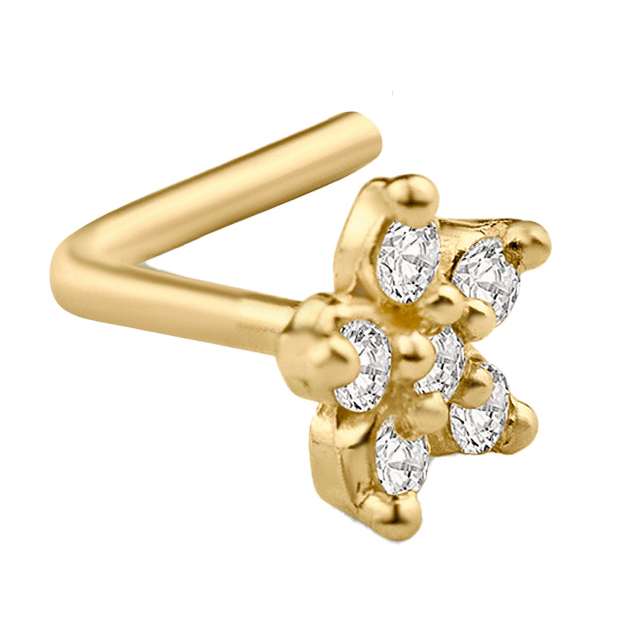 Lab Grown Diamond Nose Ring in 14KT Yellow Gold