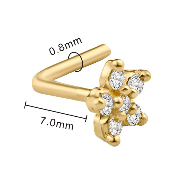 Lab Grown Diamond Nose Ring in 14KT Yellow Gold