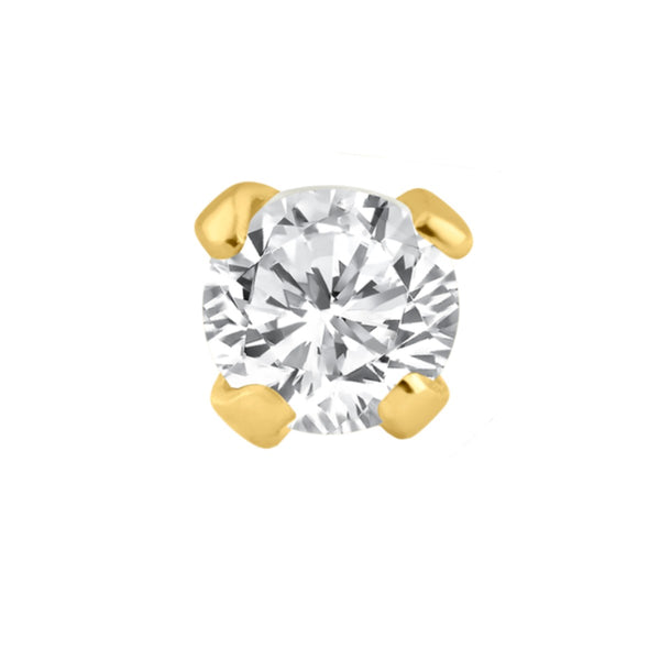 Lab Grown Diamond L Shaped Nose Ring in 14KT Yellow Gold
