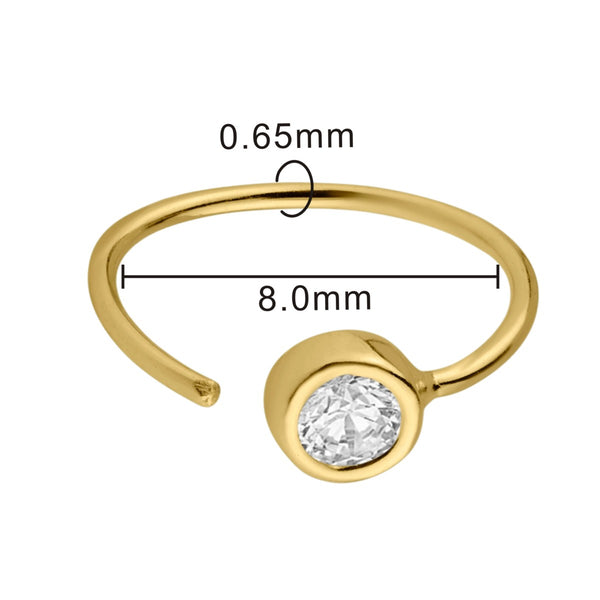 Lab Grown Diamond Bezel Nose Ring in 14KT Yellow Gold