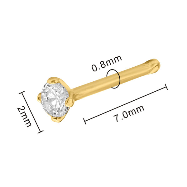 Lab Grown Diamond Nose Ring in 14KT Yellow Gold