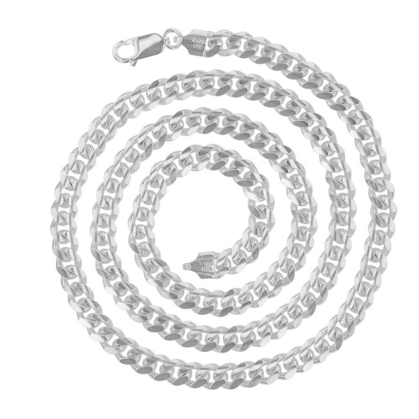 Sterling Silver 24-inch 6.25MM Miami Cuban Link Chain