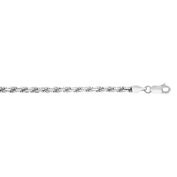 Luxe Layers Sterling Silver 24-inch 3.9MM Diamond-cut Rope Chain