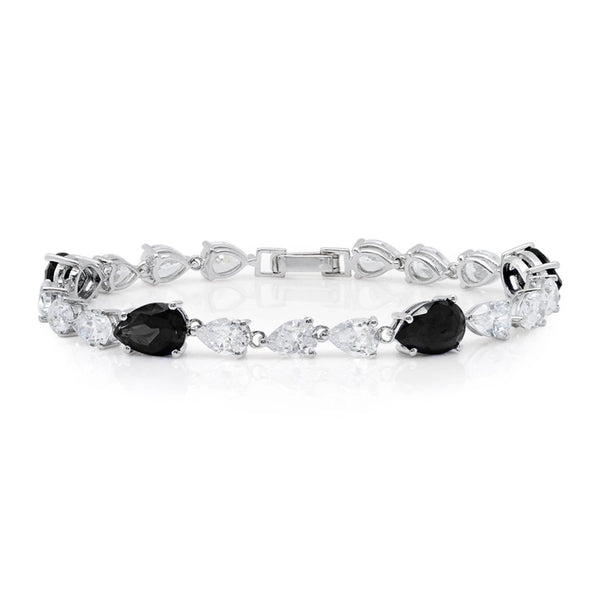 Crislu Platinum Plated Sterling Silver and Cubic Zirconia Bracelet