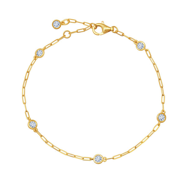 White Cubic Zirconia Bracelet in 925 Silver