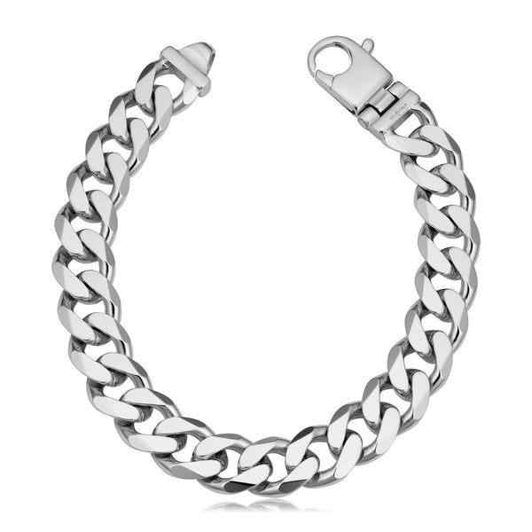 Sterling Silver 8.5-inch 11.8MM Curb Link Bracelet