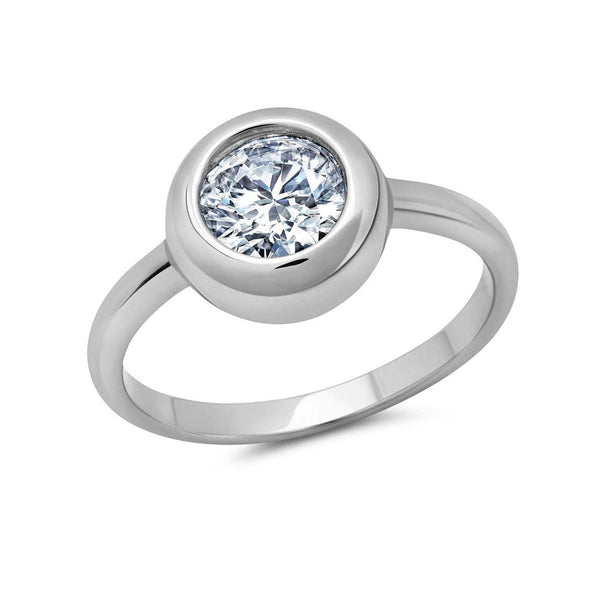 White Cubic Zirconia Ring in 925 Silver