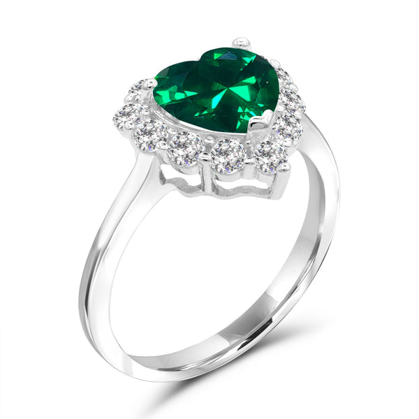 Sterling Silver and Cubic Zirconia Heart Ring