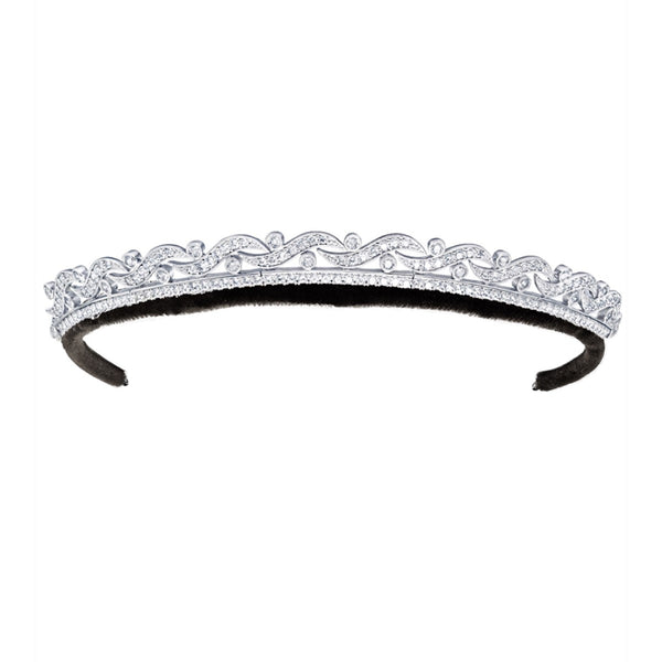 Crislu Platinum Plated Alloy and Cubic Zirconia Tiara