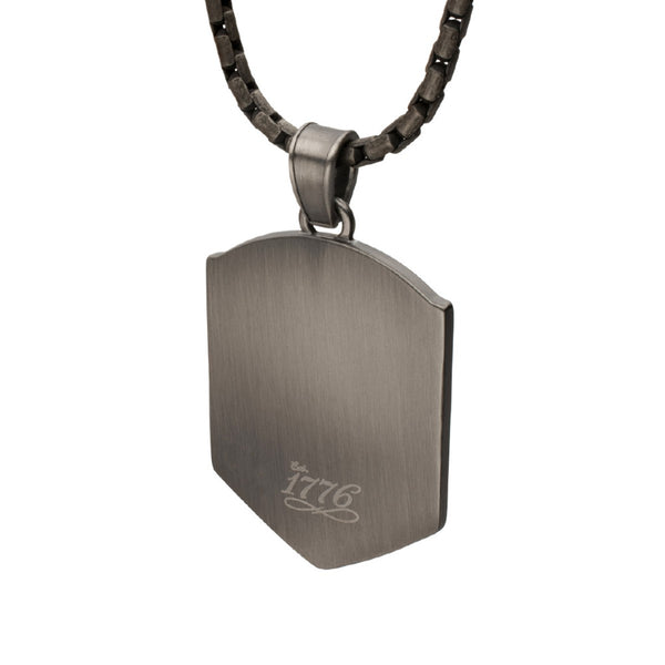 Black Spinel Patriotic Pendant