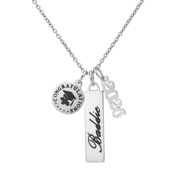 Stainless Steel Congratulations Baddie 2026 18-inch Pendant