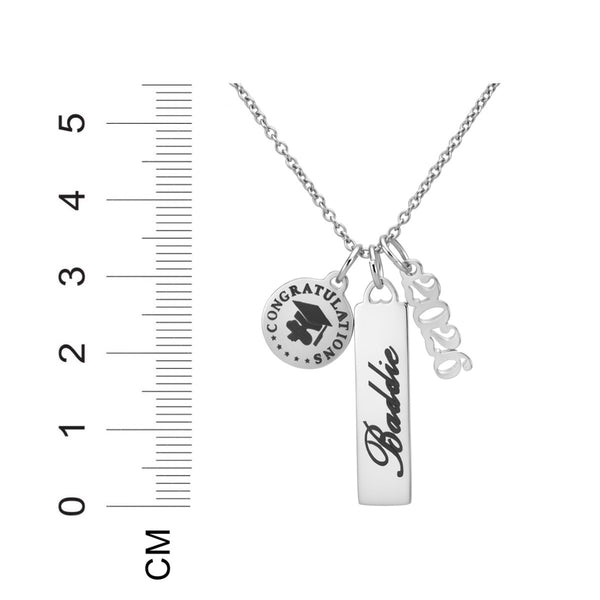 Stainless Steel Congratulations Baddie 2026 18-inch Pendant