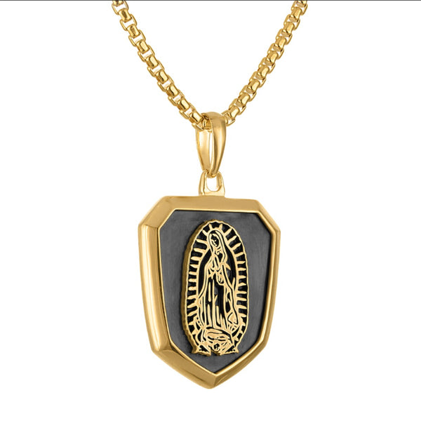 Bulova Gold Plated Sterling Silver 26-inch Lady of Guadalupe Pendant