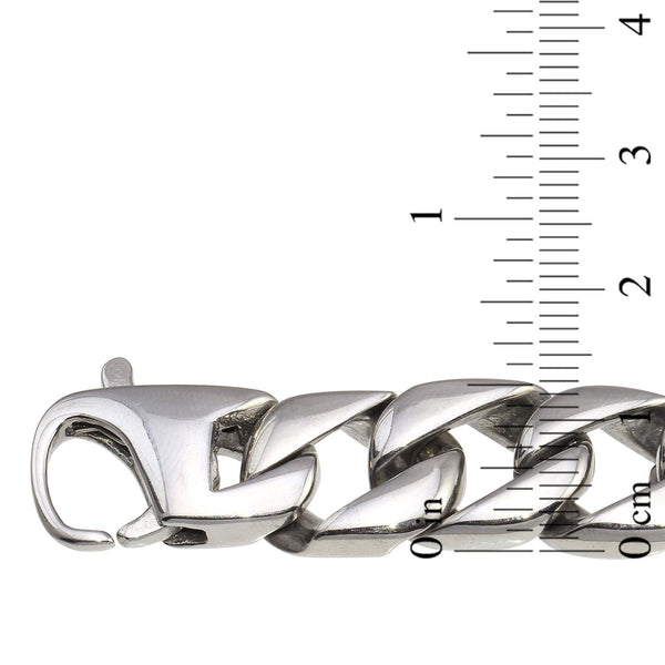 Stainless Steel 8.75-inch 15MM Curb Bracelet