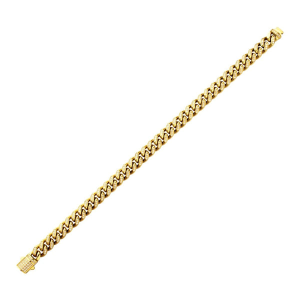 Inox 8-inch 18KT IP Stainless Steel Curb Bracelet with Cubic Zirconia