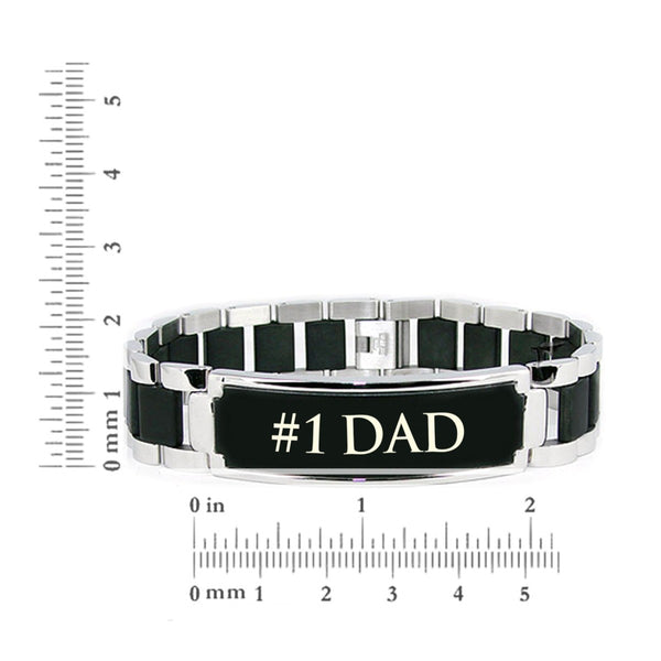 Stainless Steel 8.5-inch #1 Dad Bracelet