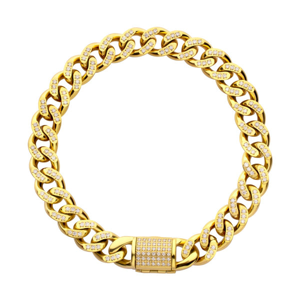 White Diamond Cuban Link Bracelet