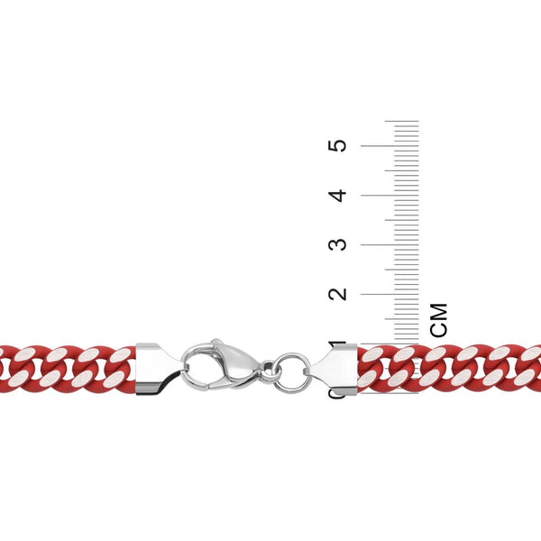 Red Enamel Coated Stainless Steel 24-inch 9.5MM Curb Chain