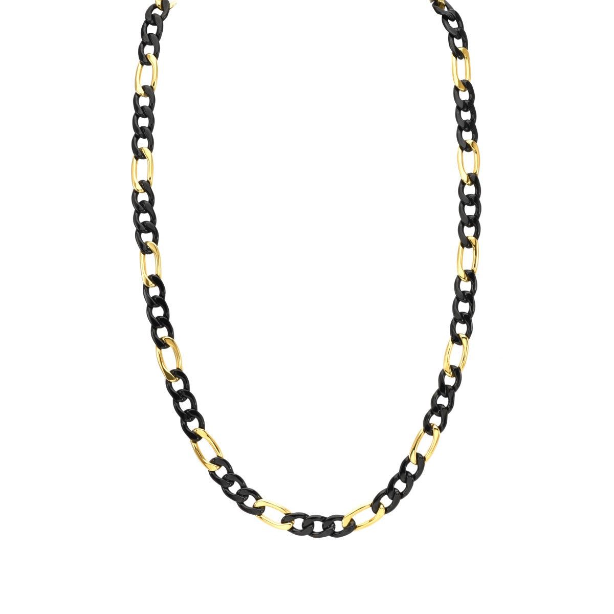 Titán by Adrian Gonzalez 24-inch Black and Yellow Stainless Steel Chain