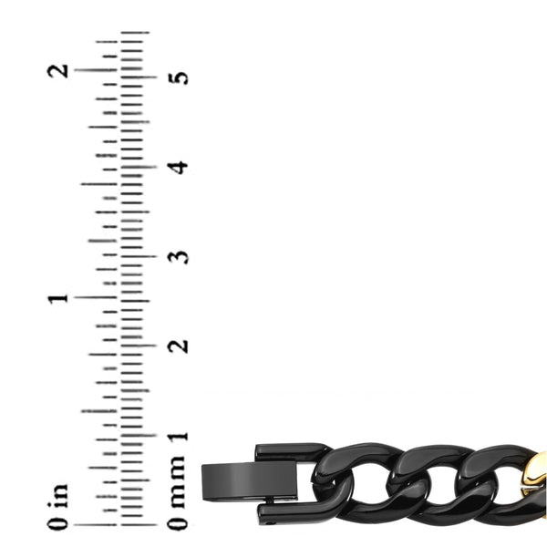 Titán by Adrian Gonzalez Collection 24-inch Black and Yellow Stainless Steel Chain