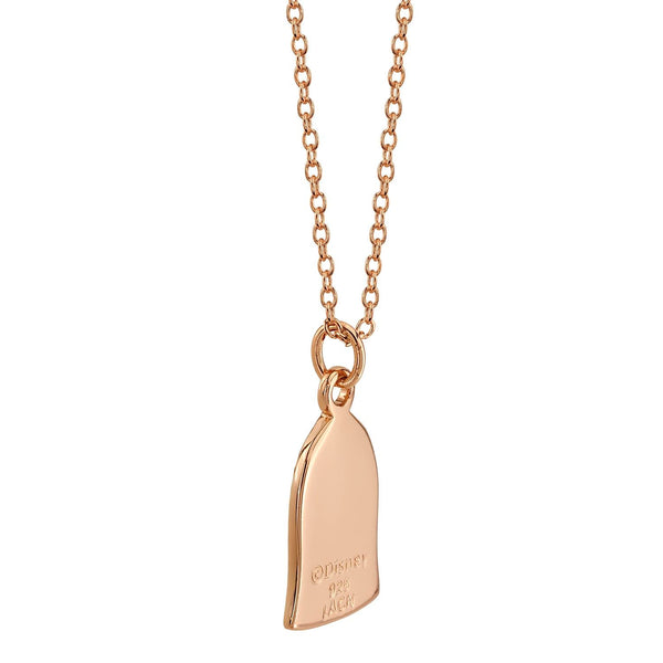 Disney Rose Gold Plated Sterling Silver 18-inch Beauty and the Beast Pendant