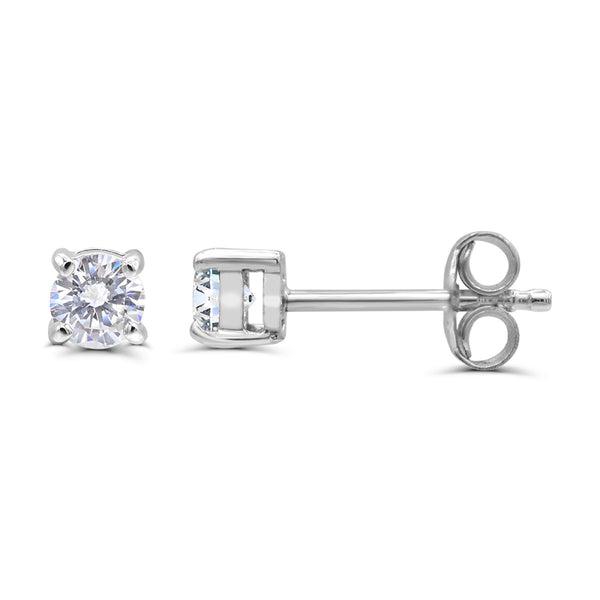 Clear Cubic Zirconia Stud Earrings in 925 Silver