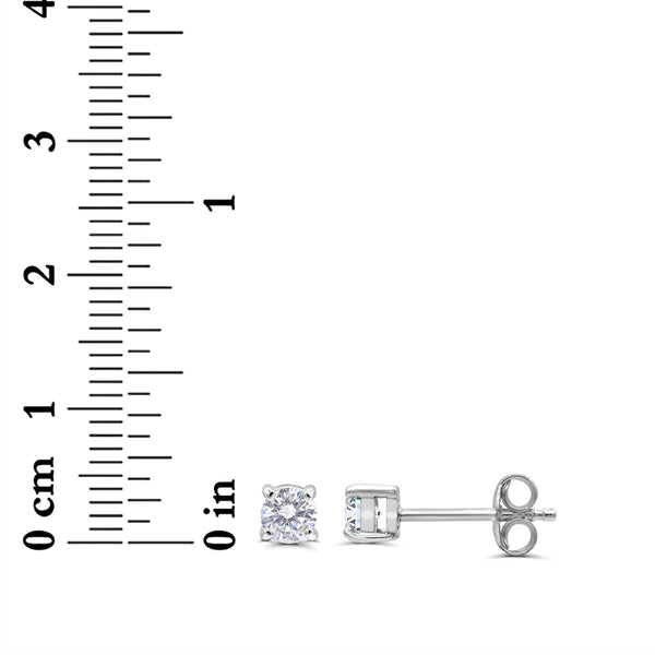 Clear Cubic Zirconia Stud Earrings in 925 Silver