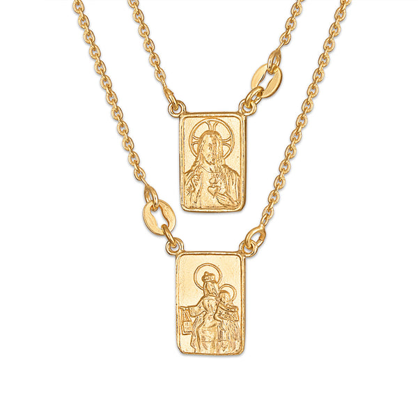 Frank Ronay 26-inch Scapular Necklace in Yellow Gold Plated Sterling Silver
