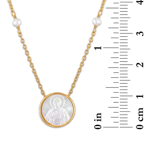 White Mother of Pearl Necklace in 925 Silver
