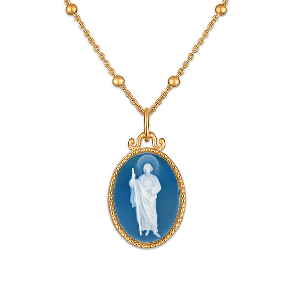 Blue Agate Pendant in 925 Silver