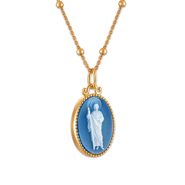 Blue Agate Pendant in 925 Silver