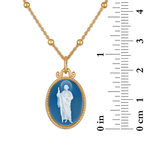 Blue Agate Pendant in 925 Silver
