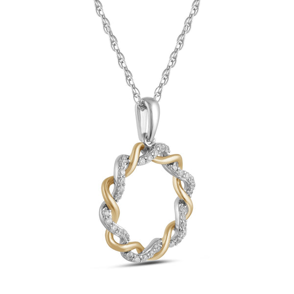 Two-Tone Sterling Silver and Cubic Zirconia Circle of Life Pendant
