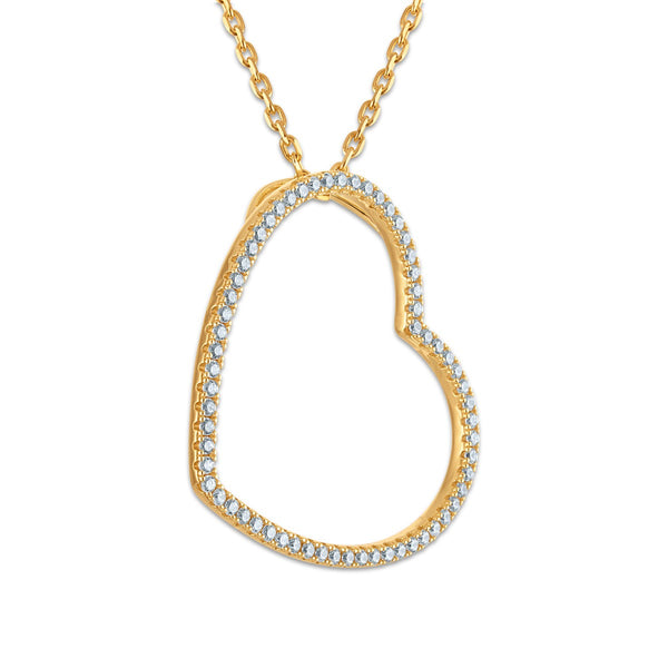 White Crystal Heart Pendant in 925 Silver