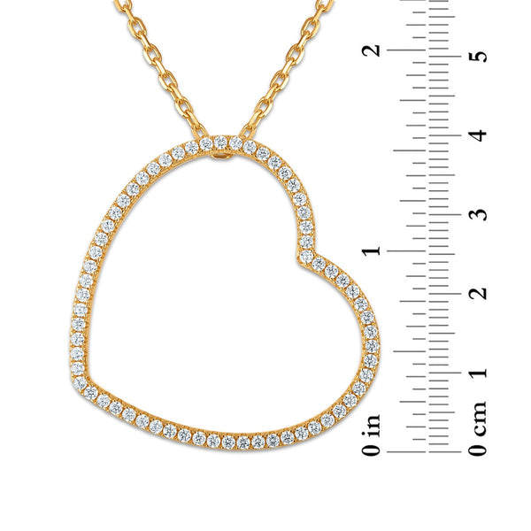 White Crystal Heart Pendant in 925 Silver