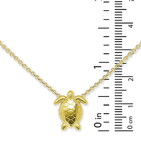 18KT Gold Bonded Sterling Silver Turtle Necklace