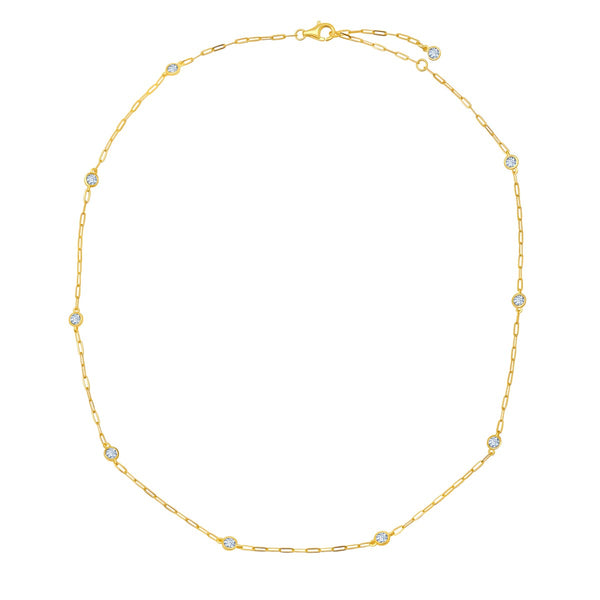 White Cubic Zirconia Necklace in 925 Silver