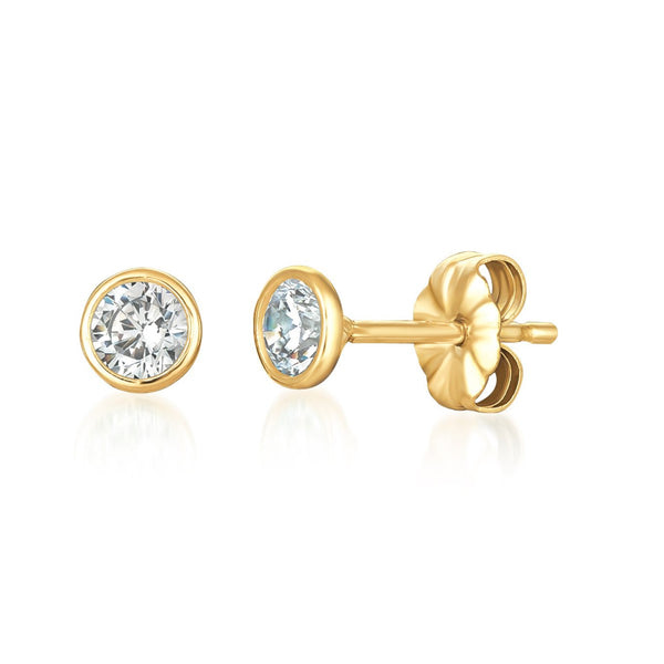 Clear Cubic Zirconia Stud Earrings in 925 Silver