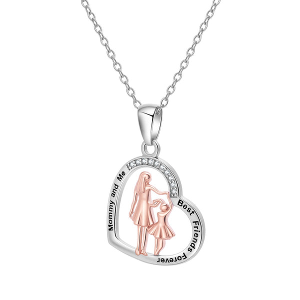 Sterling Silver Mommy and Me Best Friends Forever Pendant