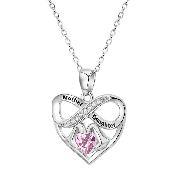 Sterling Silver and Cubic Zirconia Mother Daughter Pendant