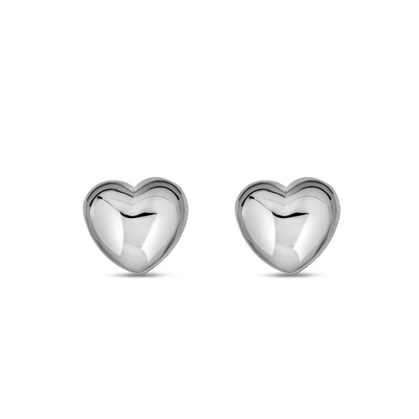 Sterling Silver Puffed Heart Earrings