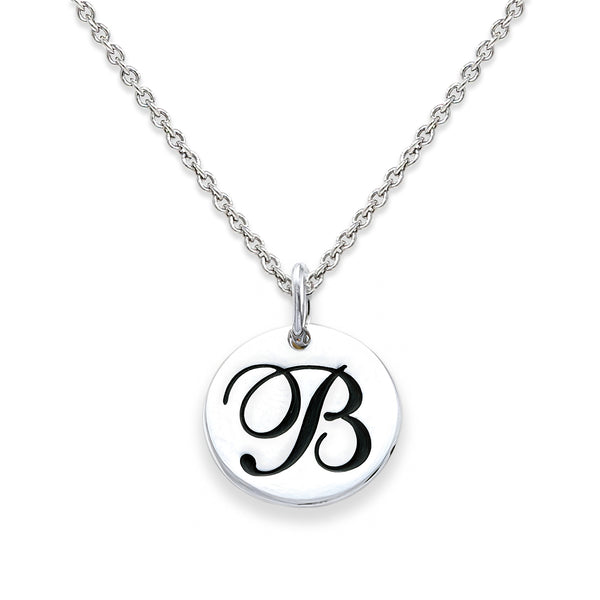 Sterling Silver 18-inch Initial B Pendant