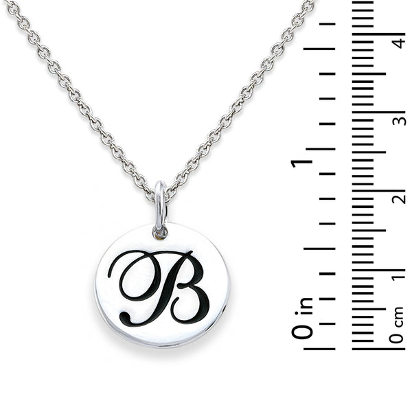 Sterling Silver 18-inch Initial B Pendant