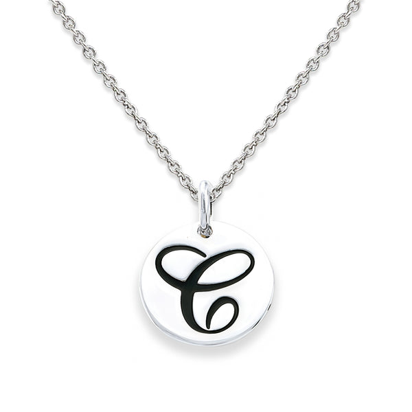 Sterling Silver 18-inch Initial C Pendant