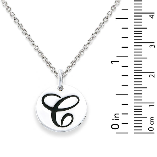 Sterling Silver 18-inch Initial C Pendant