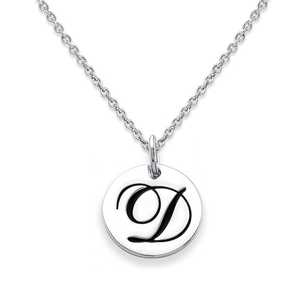 Sterling Silver 18-inch Initial D Pendant