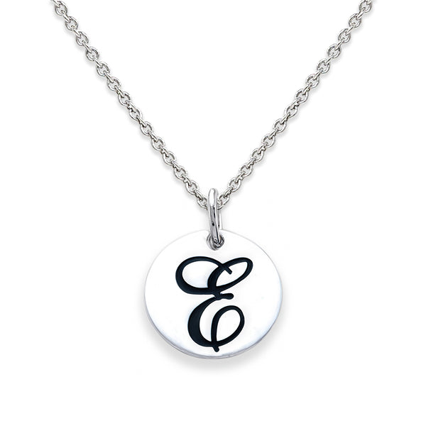 Sterling Silver 18-inch Initial E Pendant