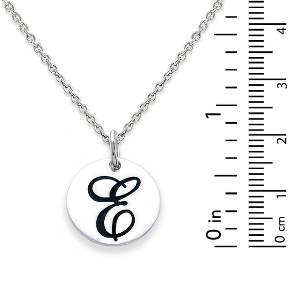 Sterling Silver 18-inch Initial E Pendant