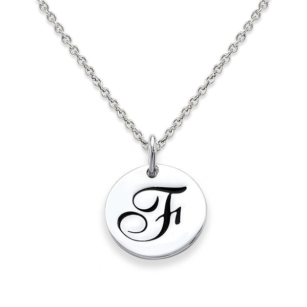 Sterling Silver 18-inch Initial F Pendant